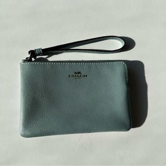 Coach Handbags - Coach Light Blue Wristlet Small